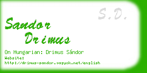 sandor drimus business card